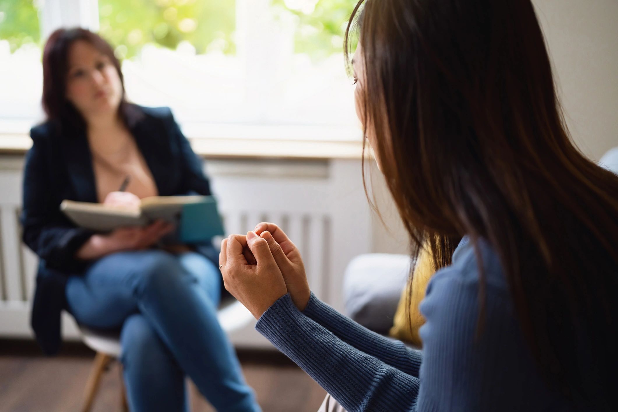 Supportive therapy conversation during a care session