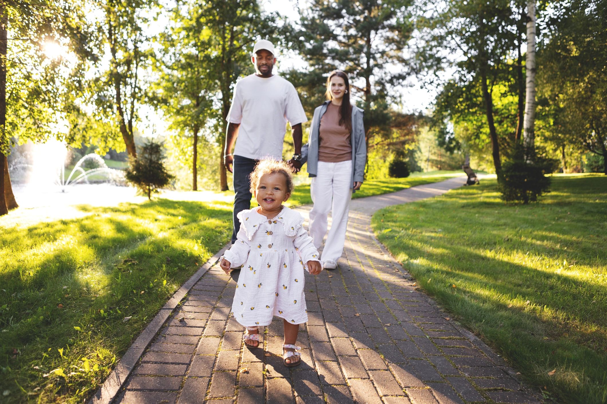 Family walking together outdoors